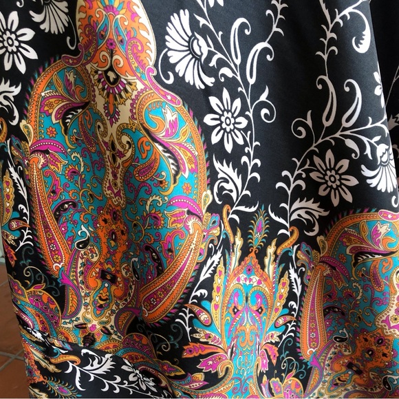 No label Indian Poly Reversible Long Wrap Skirt. Free Size - Picture 6 of 8